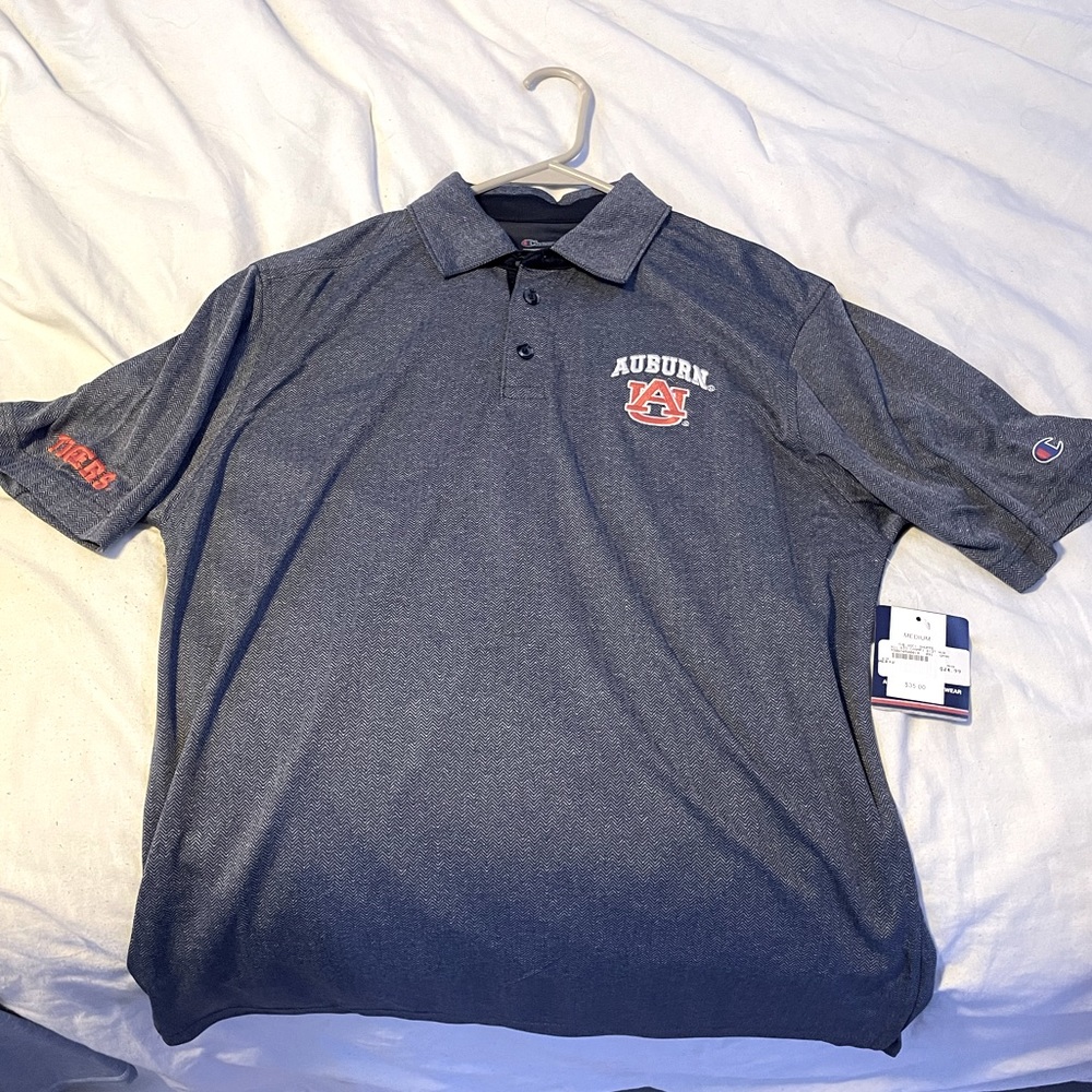 Auburn Tigers, Button up, Size Medium, Color Gray, Brand Champion